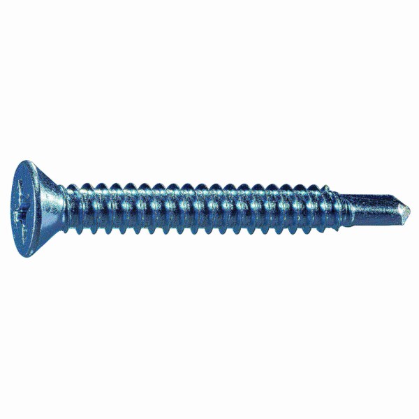 Midwest Fastener Self-Drilling Screw, #14 x 2 in, Zinc Plated Steel Flat Head Phillips Drive, 50 PK 55242 - main